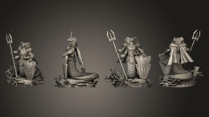 Figurines heroes, monsters and demons (Naga Guardian 75, STKM_6773) 3D models for cnc