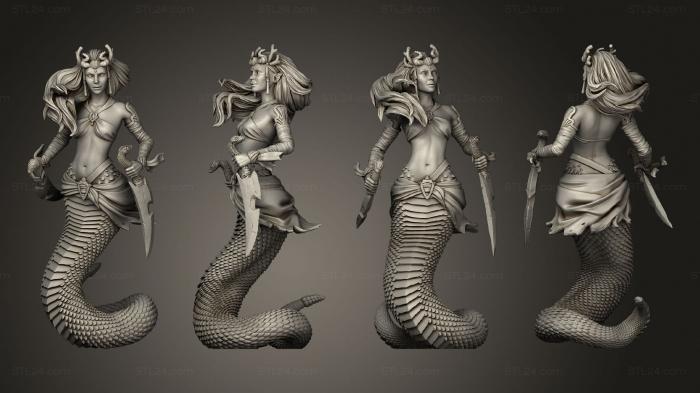 Figurines heroes, monsters and demons (Naga V 1 Fulbody mm 95, STKM_6774) 3D models for cnc
