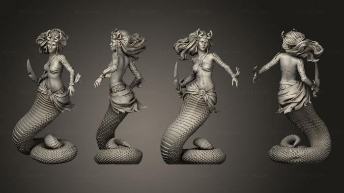 Figurines heroes, monsters and demons (Naga V 3 Fulbody mm 95, STKM_6776) 3D models for cnc