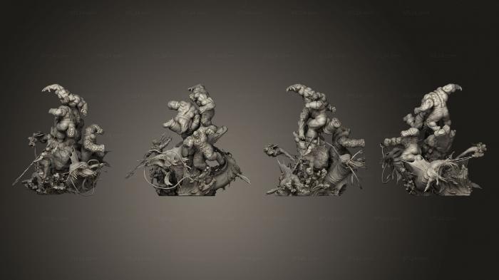 Статуэтки герои, монстры и демоны (Диорама нэмора, STKM_6784) 3D модель для ЧПУ станка