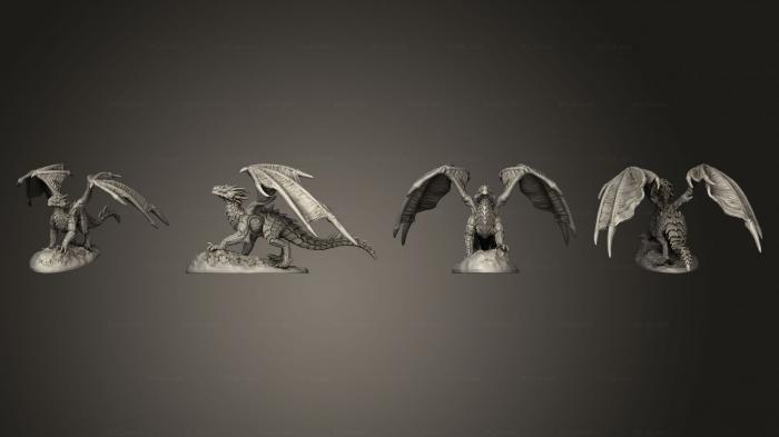 Статуэтки герои, монстры и демоны (Огромный Никелевый Дракон, STKM_6845) 3D модель для ЧПУ станка