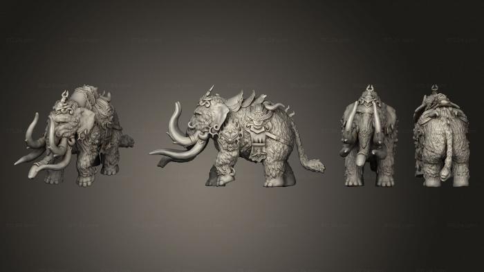 Figurines heroes, monsters and demons (Norse Raiders Dire Mammoth Armored Huge, STKM_6873) 3D models for cnc