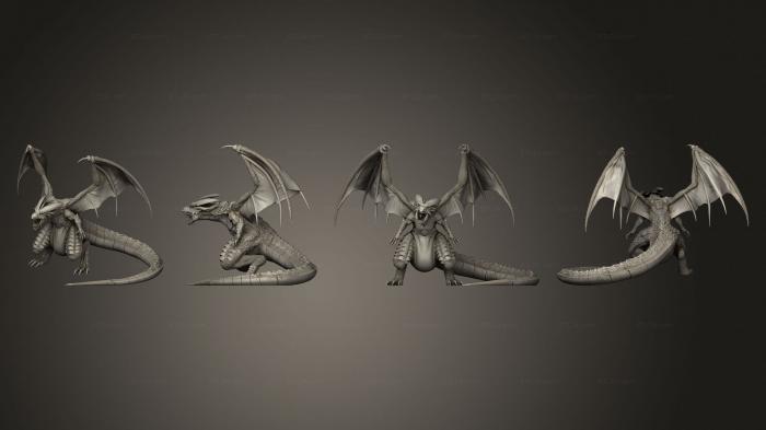 Figurines heroes, monsters and demons (Norse Raiders Fafnir Attack Large, STKM_6875) 3D models for cnc