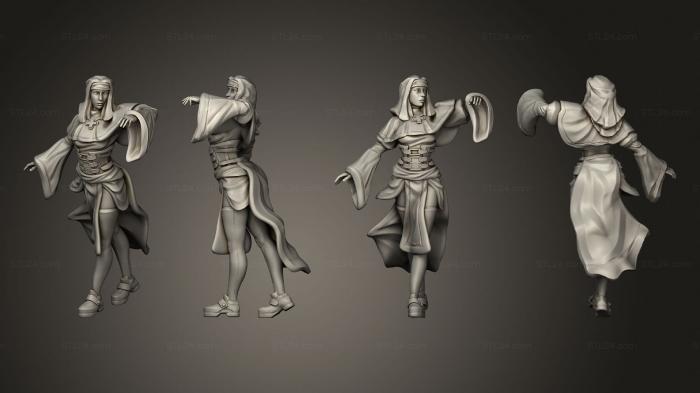 Figurines heroes, monsters and demons (Nun Assistant, STKM_6903) 3D models for cnc