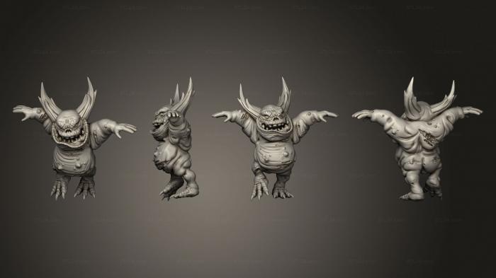 Статуэтки герои, монстры и демоны (Нурглин 1, STKM_6907) 3D модель для ЧПУ станка