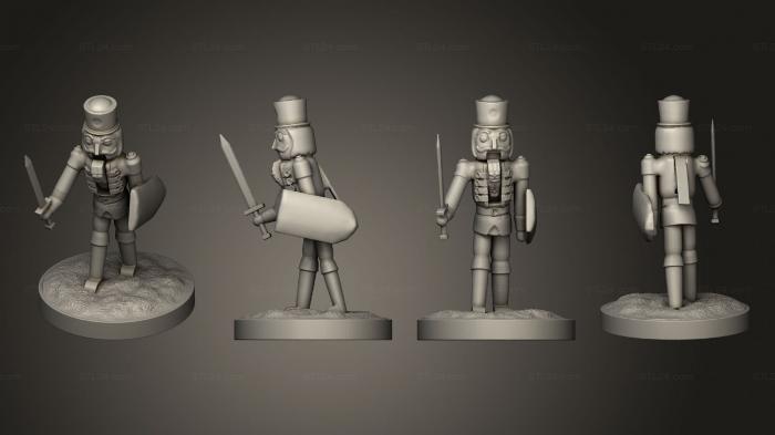 Figurines heroes, monsters and demons (nutcracker with sword, STKM_6919) 3D models for cnc