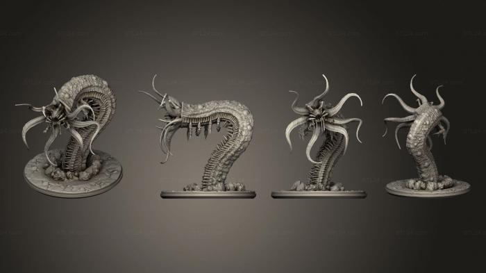 Статуэтки герои, монстры и демоны (Ньярлатотеп и хтонианин, STKM_6922) 3D модель для ЧПУ станка