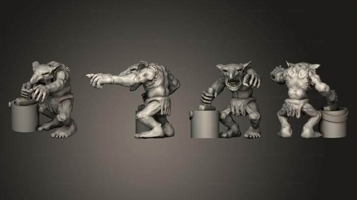 Figurines heroes, monsters and demons (Paint Goblin 4, STKM_7002) 3D models for cnc