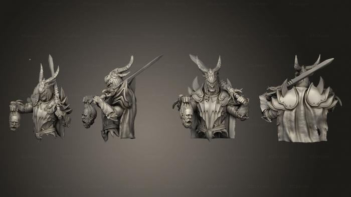 Figurines heroes, monsters and demons (Panshaw Under Siege Armored Dragon Bust, STKM_7017) 3D models for cnc