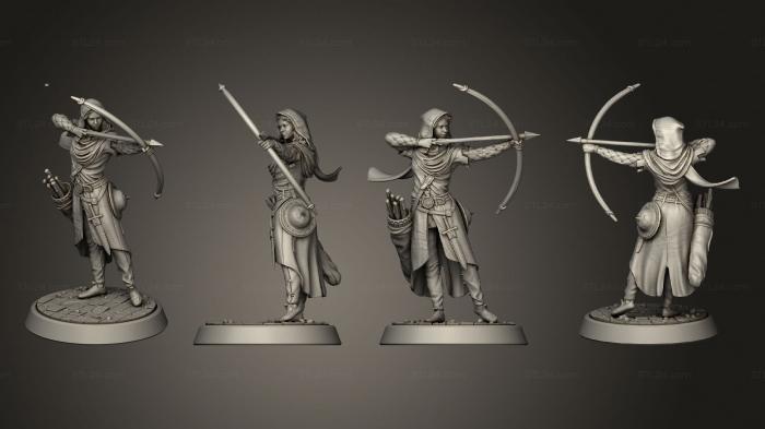 Figurines heroes, monsters and demons (Panshaw Under Siege Human Archer, STKM_7020) 3D models for cnc