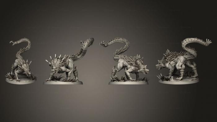 Figurines heroes, monsters and demons (Pantheon of Aztecs Ahuizotl base, STKM_7022) 3D models for cnc