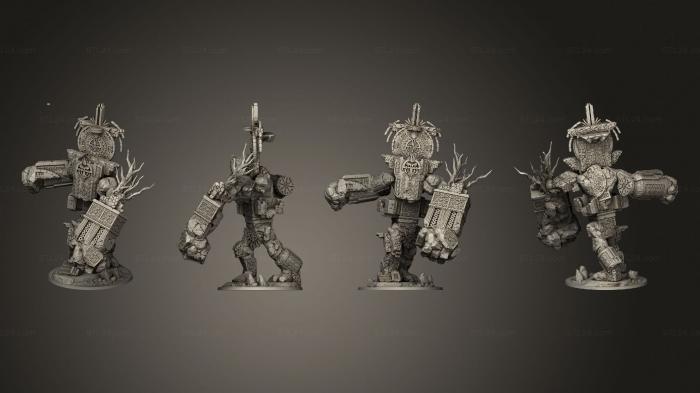 Figurines heroes, monsters and demons (Pantheon of Aztecs Aztec Golem base, STKM_7023) 3D models for cnc