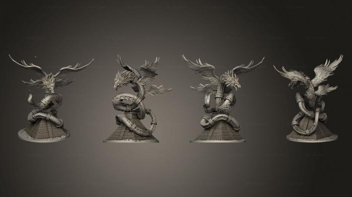 Figurines heroes, monsters and demons (Pantheon of Aztecs base, STKM_7024) 3D models for cnc