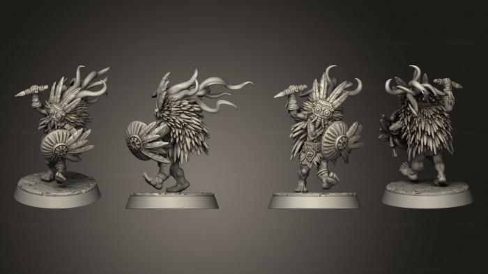 Figurines heroes, monsters and demons (Pantheon of Aztecs Chaneque 02 base, STKM_7026) 3D models for cnc