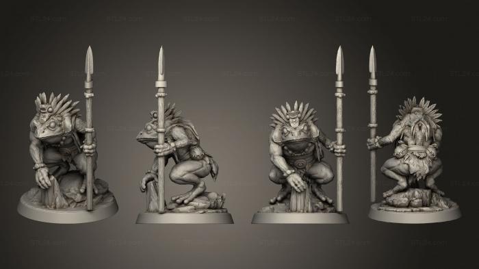 Figurines heroes, monsters and demons (Pantheon of Aztecs Cueyatl base v 3, STKM_7033) 3D models for cnc