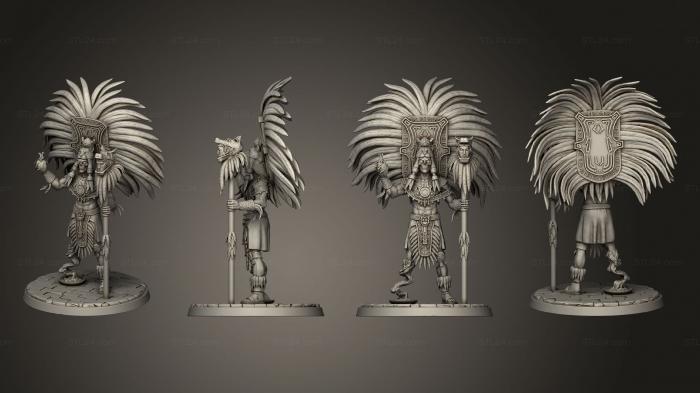 Figurines heroes, monsters and demons (Pantheon of Aztecs Tescatpiloca base, STKM_7036) 3D models for cnc