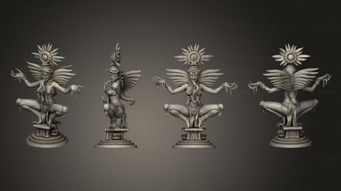 Figurines heroes, monsters and demons (Pantheon of Aztecs Tlaltecuhtli base, STKM_7037) 3D models for cnc