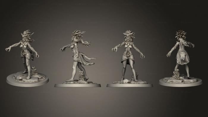 Figurines heroes, monsters and demons (Pantheon of Aztecs Tzitzimitl 01 base, STKM_7038) 3D models for cnc
