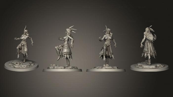 Figurines heroes, monsters and demons (Pantheon of Aztecs Tzitzimitl 03 base, STKM_7040) 3D models for cnc