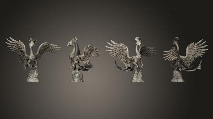 Figurines heroes, monsters and demons (Peacock Griffin Intimidating Large, STKM_7048) 3D models for cnc