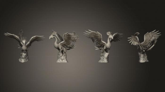 Figurines heroes, monsters and demons (Peacock Griffin Large, STKM_7049) 3D models for cnc