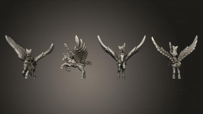 Figurines heroes, monsters and demons (pegasus enchantress, STKM_7052) 3D models for cnc