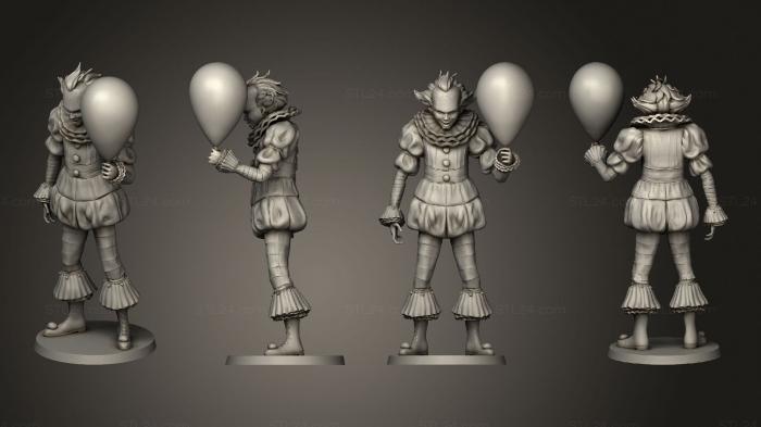 Figurines heroes, monsters and demons (Pennywise Clown from IT, STKM_7059) 3D models for cnc