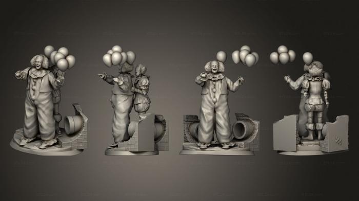 Figurines heroes, monsters and demons (Pennywise, STKM_7060) 3D models for cnc