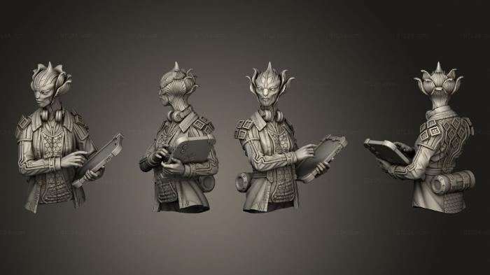 Figurines heroes, monsters and demons (Petaloid Scientist Bust, STKM_7069) 3D models for cnc