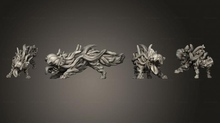 Статуэтки герои, монстры и демоны (Тыквенный волк, STKM_7203) 3D модель для ЧПУ станка