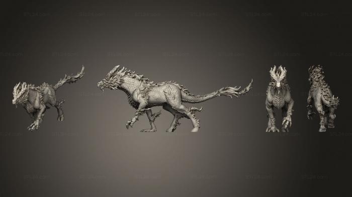 Figurines heroes, monsters and demons (Qilin White Dragon Horse Large, STKM_7209) 3D models for cnc