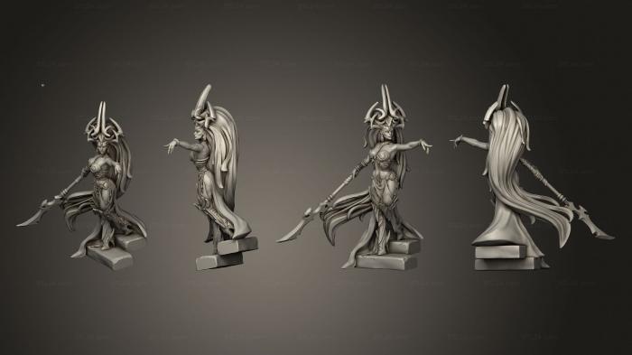 Статуэтки герои, монстры и демоны (Королева Малфериан без крыльев 002, STKM_7216) 3D модель для ЧПУ станка