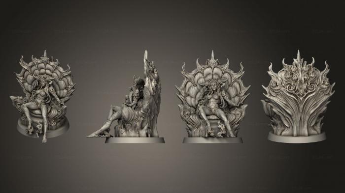 Figurines heroes, monsters and demons (Queen naamah on throne, STKM_7217) 3D models for cnc