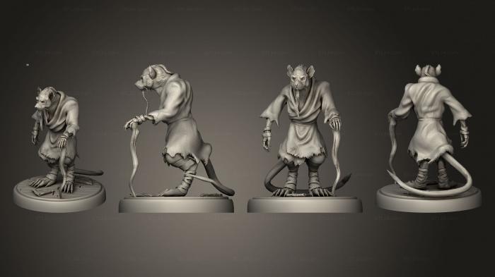 Статуэтки герои, монстры и демоны (Крысиный Народец-Сенсей 002, STKM_7254) 3D модель для ЧПУ станка