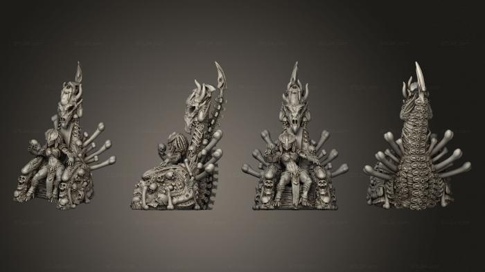 Статуэтки герои, монстры и демоны (КОРОЛЕВА- ВОРОН НА ТРОНЕ, STKM_7264) 3D модель для ЧПУ станка