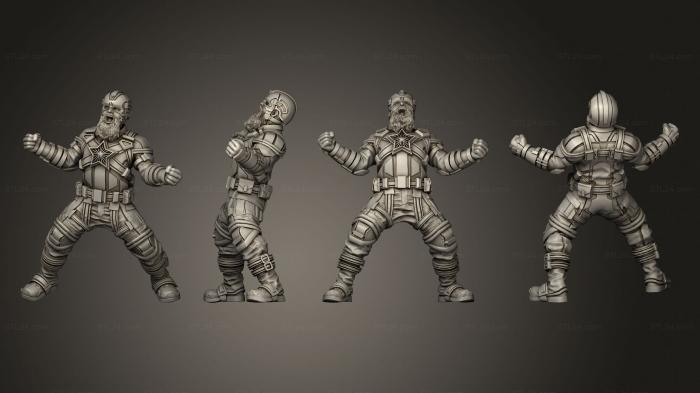 Figurines heroes, monsters and demons (RED DADDY NO SHIELD, STKM_7283) 3D models for cnc
