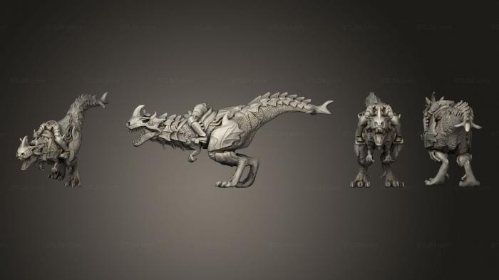 Статуэтки герои, монстры и демоны (Деревенщина Космический Эльф Динозавр 2, STKM_7286) 3D модель для ЧПУ станка