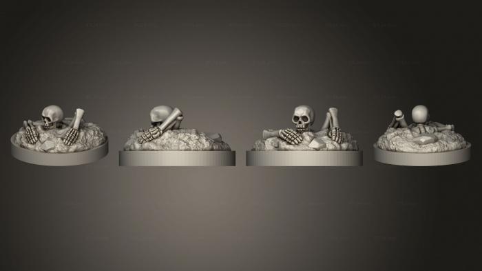 Статуэтки герои, монстры и демоны (Набор Восходящих Скелетов 02, STKM_7299) 3D модель для ЧПУ станка