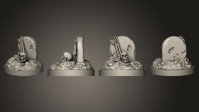 Статуэтки герои, монстры и демоны (Набор Восходящих Скелетов 03, STKM_7300) 3D модель для ЧПУ станка