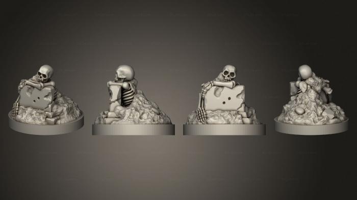 Статуэтки герои, монстры и демоны (Набор Восходящих Скелетов 05, STKM_7302) 3D модель для ЧПУ станка