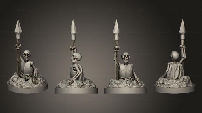Статуэтки герои, монстры и демоны (Набор Восходящих Скелетов v 3, STKM_7303) 3D модель для ЧПУ станка