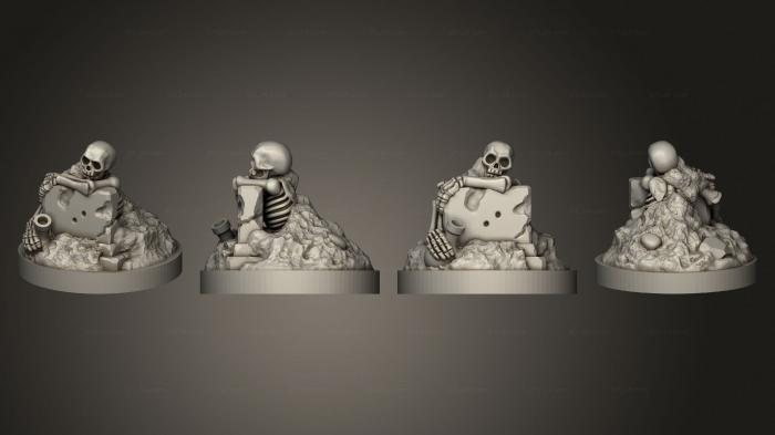Статуэтки герои, монстры и демоны (Набор Поднимающихся Скелетов, STKM_7304) 3D модель для ЧПУ станка