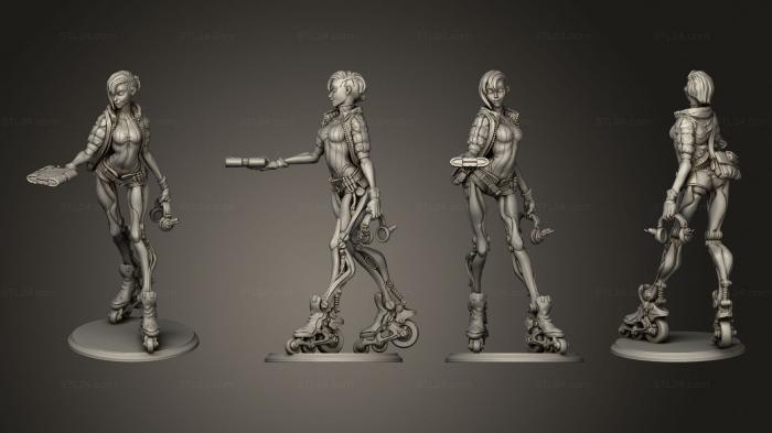 Статуэтки герои, монстры и демоны (Девушка на роликах 3, STKM_7329) 3D модель для ЧПУ станка