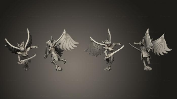 Figurines heroes, monsters and demons (Rose winged, STKM_7337) 3D models for cnc