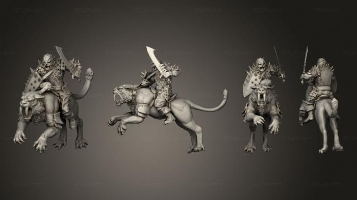 Figurines heroes, monsters and demons (Sabertooth rider, STKM_7367) 3D models for cnc