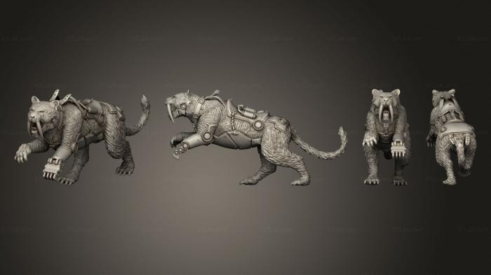Статуэтки герои, монстры и демоны (Саблезубый тигр 1, STKM_7368) 3D модель для ЧПУ станка