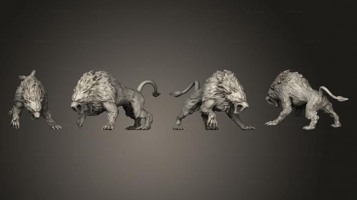 Figurines heroes, monsters and demons (Sabre wolf 1, STKM_7372) 3D models for cnc
