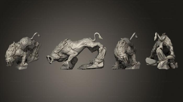 Статуэтки герои, монстры и демоны (Саблезубый Волк 4, STKM_7376) 3D модель для ЧПУ станка