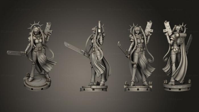 Статуэтки герои, монстры и демоны (Сейлор Мун, Боевая сестра, STKM_7387) 3D модель для ЧПУ станка