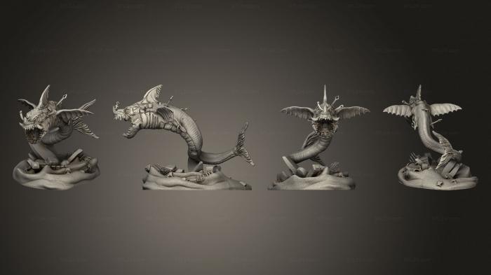 Статуэтки герои, монстры и демоны (Песчаная Акула Большого Размера, STKM_7402) 3D модель для ЧПУ станка